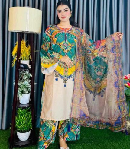 পাকিস্তানি মোস্ট ডিমান্ডিং রেডিমেড কোর্ডস থ্রি-পিস!!(কোর্ডস:৪) পেস্টাল বাটারফ্লাই