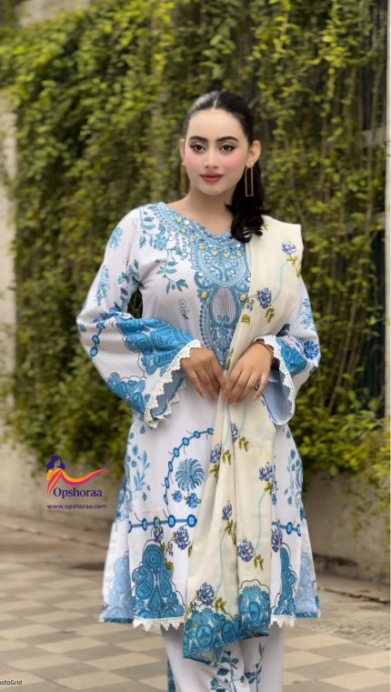 পাকিস্তানি মোস্ট ডিমান্ডিং রেডিমেড কোর্ডস থ্রি-পিস!!(কোর্ডস:৮) হোয়াইট ডলার